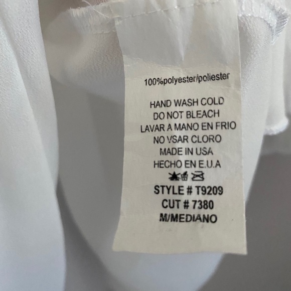 Miin white chiffon hi-low 3/4 sleeved top, Size M - Picture 6 of 8